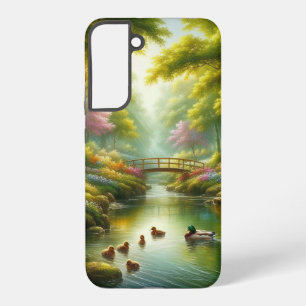 Spring brook with ducks/flowers samsung galaxy case