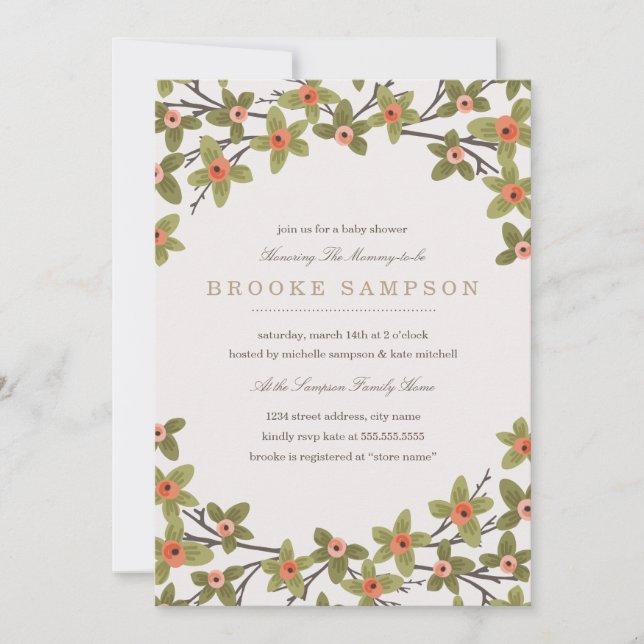 Spring Buds Baby Shower Invitation (Front)