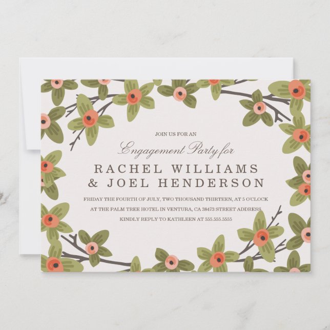 Spring Buds Engagement Party Invite (Front)