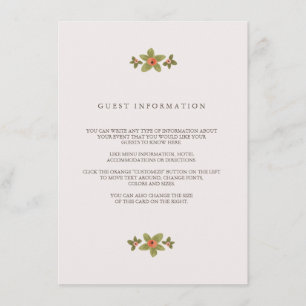 Spring Buds Wedding Insert Card
