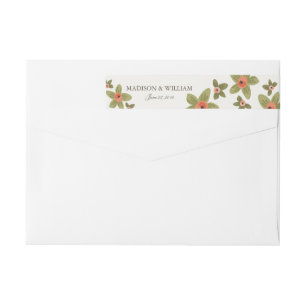 Spring Buds Wedding Wrap Around Label