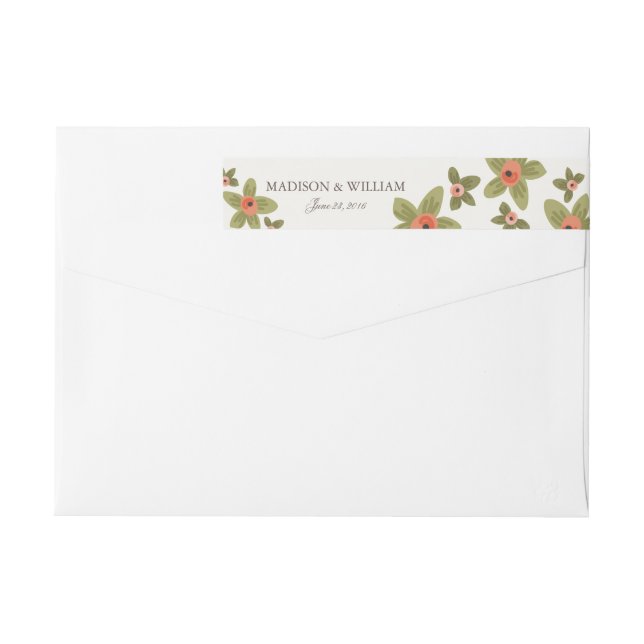 Spring Buds Wedding Wrap Around Label (Back)