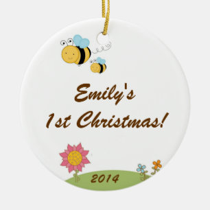 Spring Bumble Bee Personalised Name Ornament
