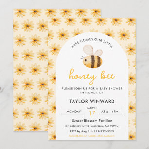 Spring Bumblebee and Daisy Baby Shower Invitation