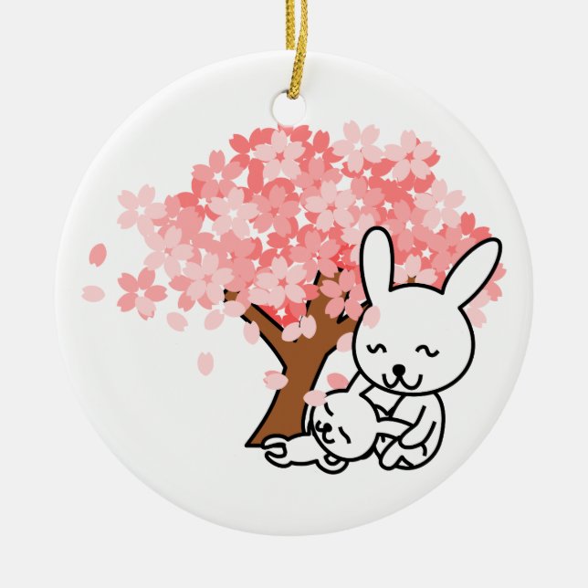 Spring Bunnies Ornament Round (Front)