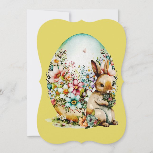 Spring Bunny And Floral Egg - Easter (Front)