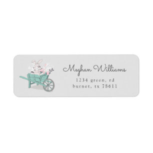spring bunny chalk floral cute return address