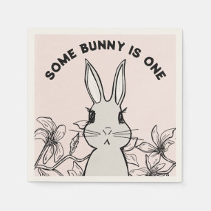 Spring Bunny First Birthday Napkin