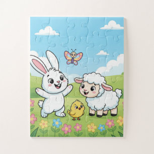 Spring Bunny Kids Puzzle Bunny Lamb Chick Educat