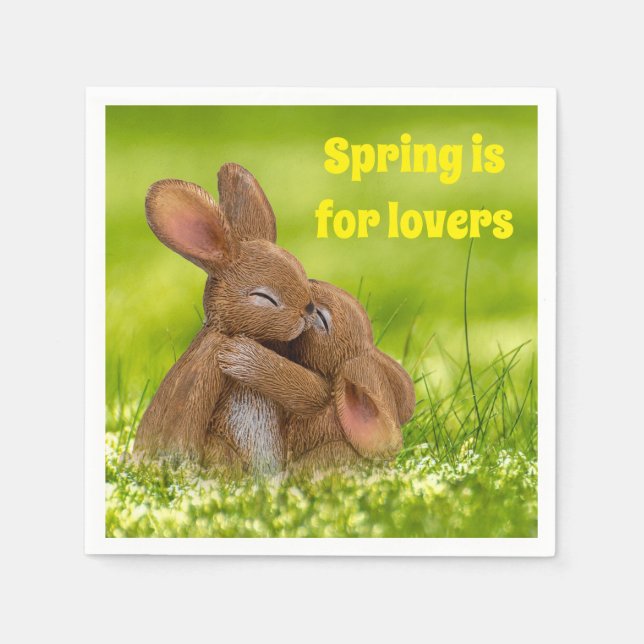 Spring Bunny Lovers Napkin (Front)