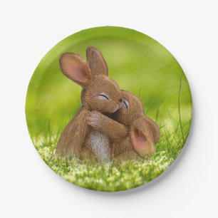 Spring Bunny Lovers Paper Plate