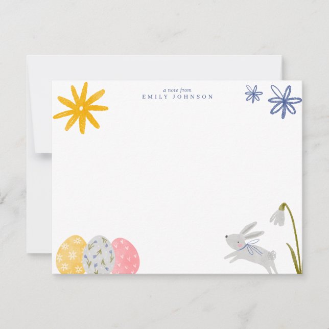 Spring Bunny Note Card (Front)
