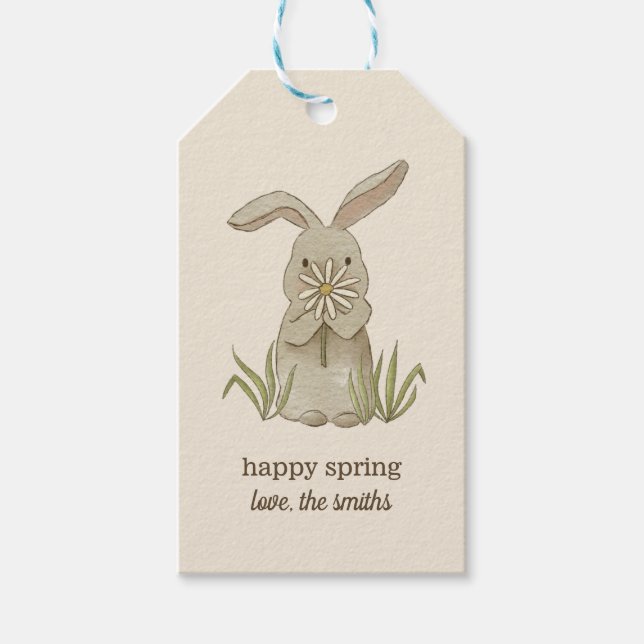 Spring Bunny Personalised Gift Tags (Front)