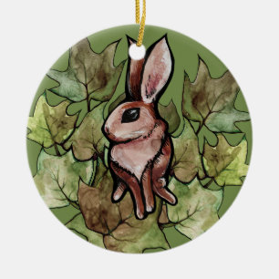 Spring Bunny Rabbit Nature Ivy                     Ceramic Tree Decoration