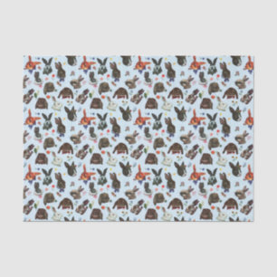 Spring Bunny Rabbits Forest Floral Tissue Paper