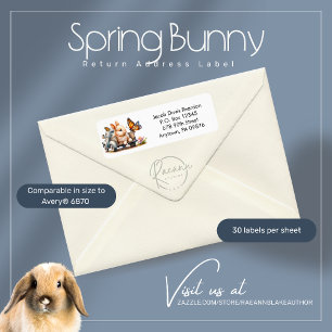 Spring Bunny Return Address Label