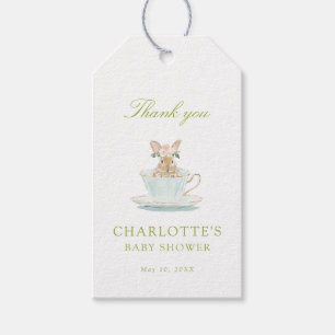 Spring Bunny Tea Party Baby Shower Gift Tags