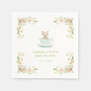 Spring Bunny Tea Party Baby Shower Napkin