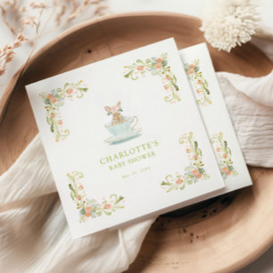 Spring Bunny Tea Party Baby Shower Napkin