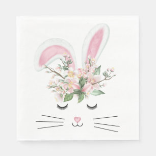 Spring Bunny with Pink Ears  Napkin