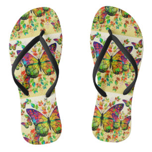 SPRING BUTTERFLIES COLORFUL NATURE JANDALS