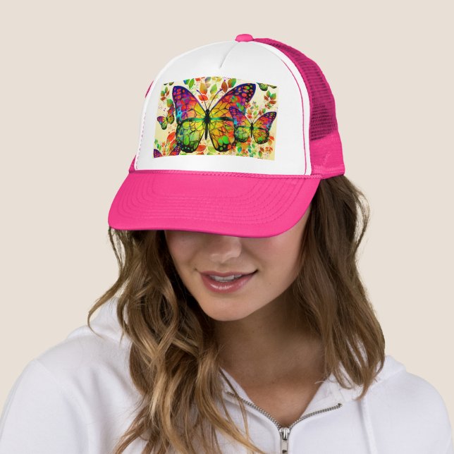 SPRING BUTTERFLIES COLORFUL NATURE TRUCKER HAT (In Situ)