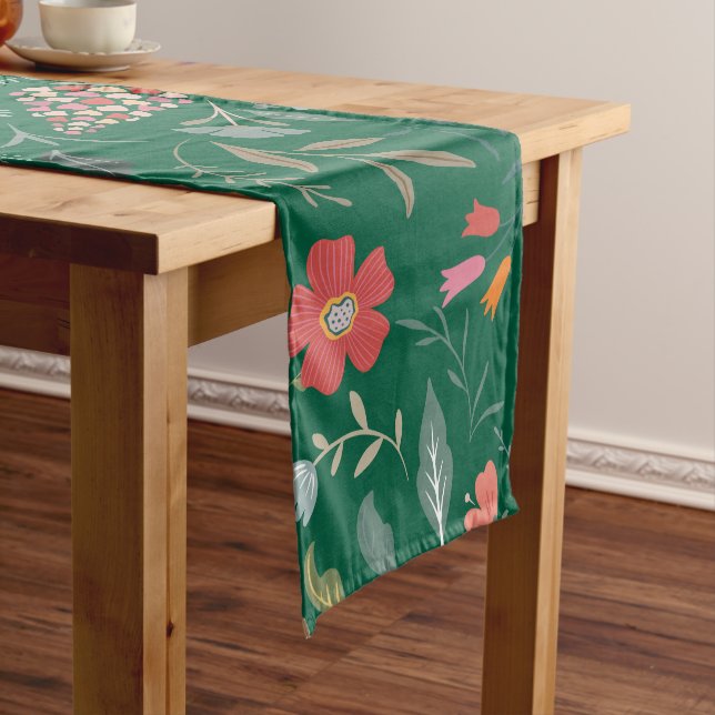Spring Butterflies Flowers Garden Table Runner (In Situ)