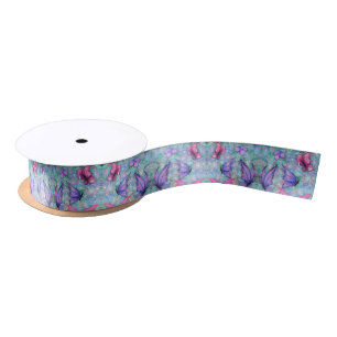 Spring Butterflies Flying Satin Ribbon