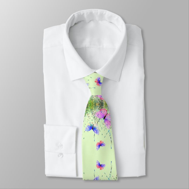 Spring Butterflies Neck Tie (Tied)