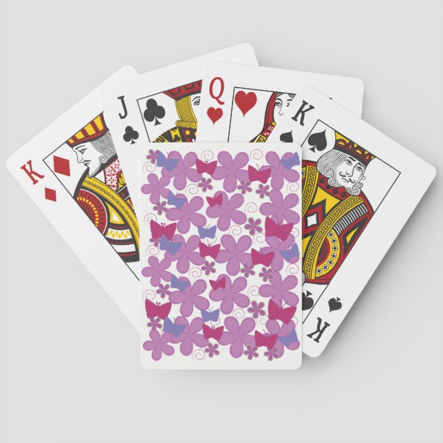Spring Butterflies | Pink Playing Cards (Back)
