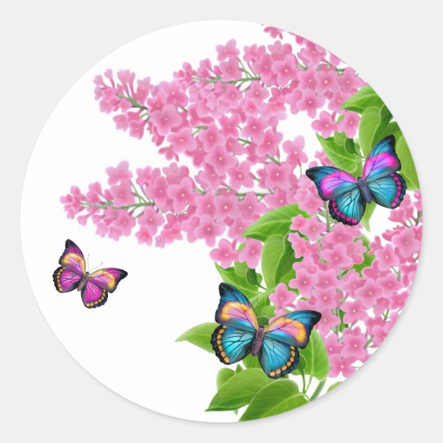 Spring Butterflies Sticker (Front)
