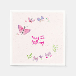 Spring Butterfly Birthday Napkins