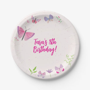 Spring Butterfly Birthday Party Plate