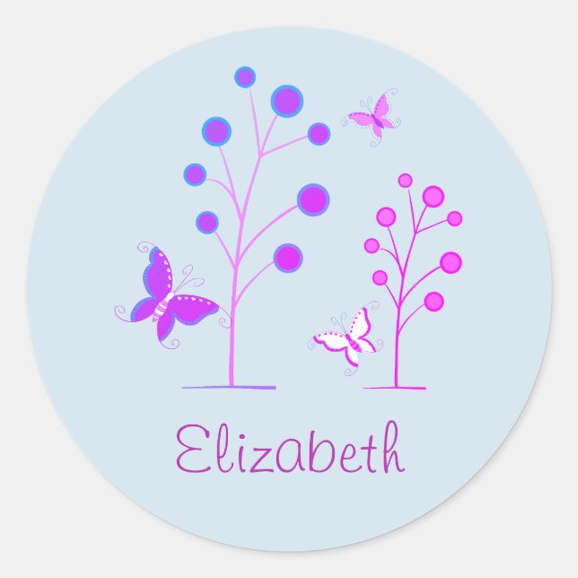 Spring Butterfly Classic Round Sticker (Front)