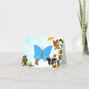 Spring Butterfly Collage Colour Folded Card