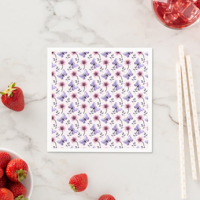 Spring Butterfly Floral Gift   Napkin (Insitu)