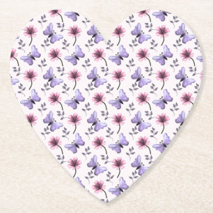 Spring Butterfly Floral Gift   Paper Coaster