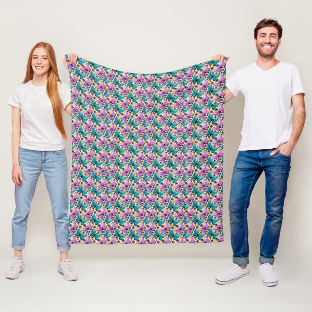  Spring Butterfly Floral Gift  Sherpa Blanke Fleece Blanket (In Situ)