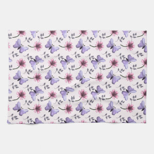 Spring Butterfly Floral Gift Tea Towel