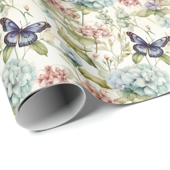 Spring Butterfly Garden Wrapping Paper (Roll Corner)