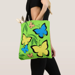 Spring Butterfly Pattern Tote Bag