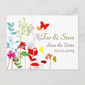 Spring Butterfly Weeding - Customised Announcement Postcard