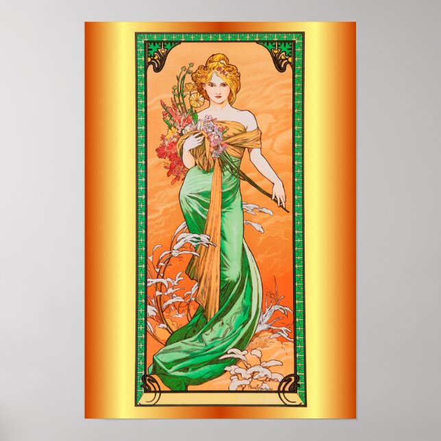 Spring by Alfons Mucha ~ 1900 ~ Poster (Front)