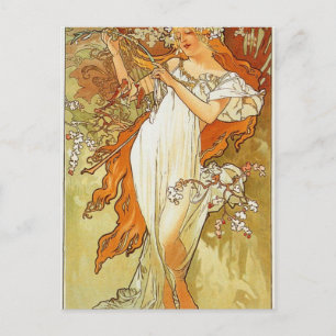Spring by Alphonse Mucha Postcard