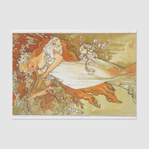 Spring by Alphonse Mucha Tissue Paper