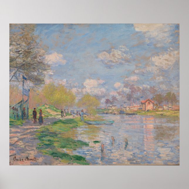 Spring by the Seine by Monet Impressionist Poster (Front)