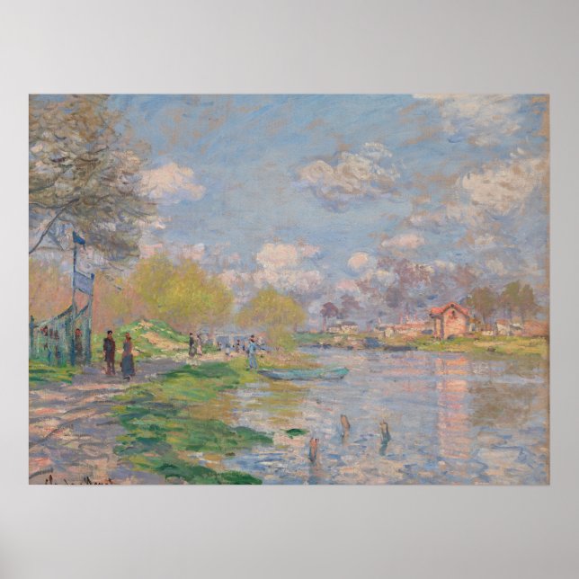 Spring by the Seine by Monet Impressionist Poster (Front)