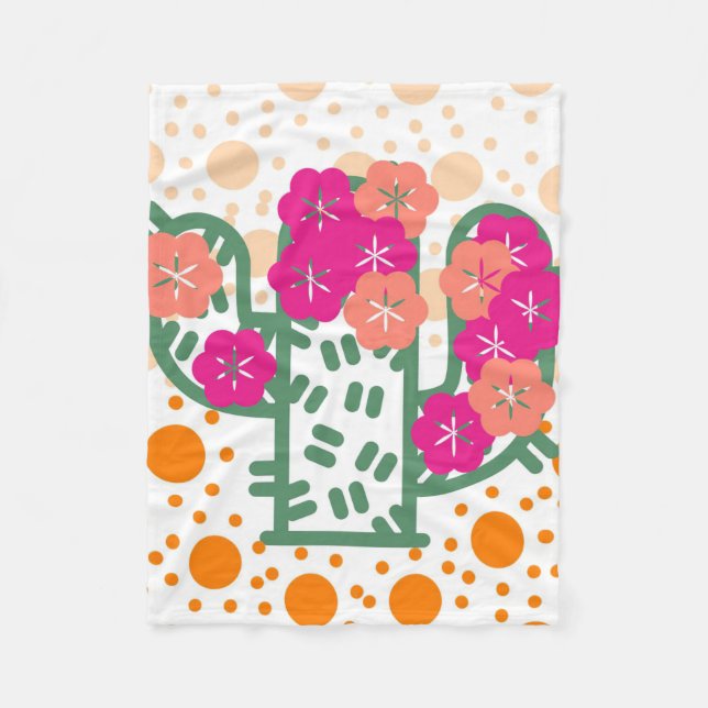 Spring Cactus Fleece Blanket (Front)