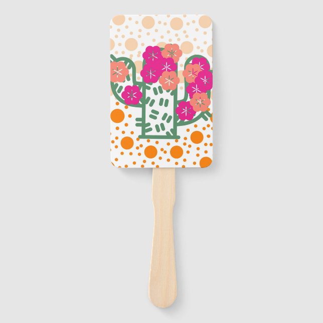 Spring Cactus Hand Fan (Front)