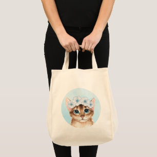 Spring cat tote bag